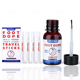 Foot Dope label close-up showing ingredient list for informed users