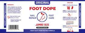Foot Dope before and after toenail comparison illustrating improved texture