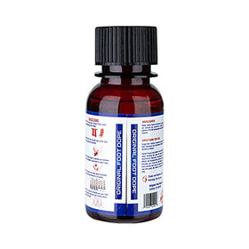 Foot Dope bottle beside a ruler showing XL size for extended use