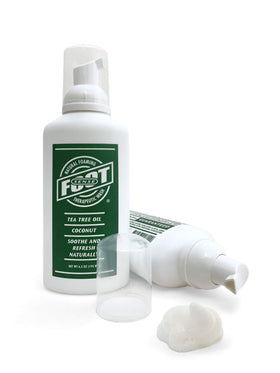 Foot Sense in-shower use with hand dispensing foam, offers quick post-gym refresh