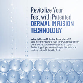 FOOTLOGIX before and after heel comparison showing smoother skin