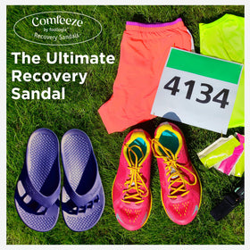 FOOTLOGIX sandal on foot demonstrating comfort and casual wear