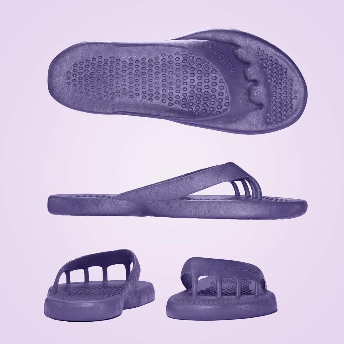 FOOTLOGIX top view highlighting five-toe separator for neat pedicures