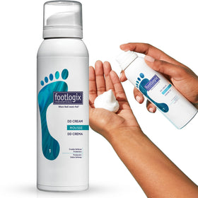 Footlogix front packaging showing DD Cream Mousse and product benefit