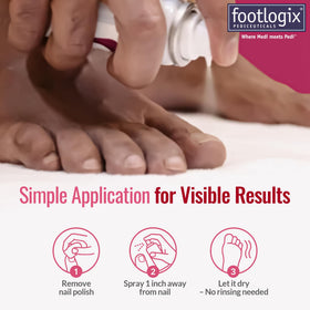 FOOTLOGIX bottle on bathroom counter in lifestyle shot promoting daily use convenience