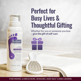 Footlogix in-use during home pedicure showing smoother heels and quick maintenance