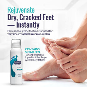 Footlogix size comparison with hand showing compact 4.23 oz travel-friendly can