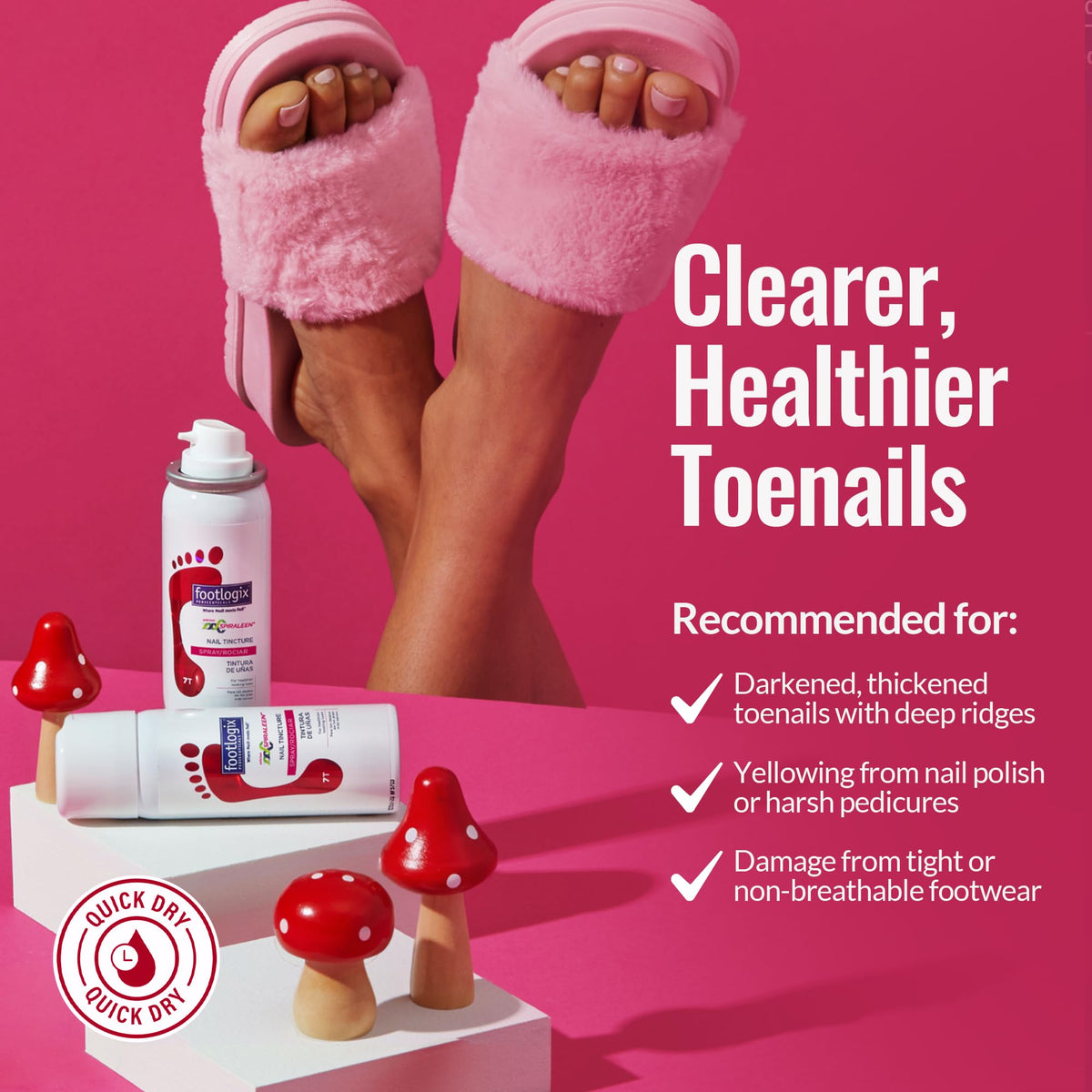 FOOTLOGIX texture droplet on skin illustrating fast-drying, lightweight absorption
