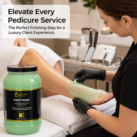 FootSpa gallon next to hand for scale showing large salon supply and cost savings
