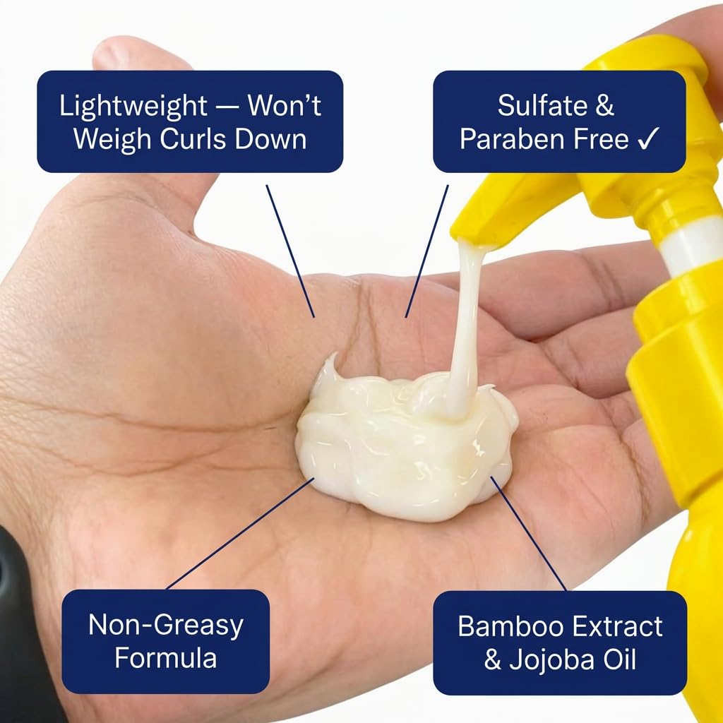 FOR HAIR cream applied to damp curly hair for definition