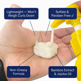 FOR HAIR cream applied to damp curly hair for definition