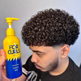 FOR HAIR before-and-after curls showing reduced frizz