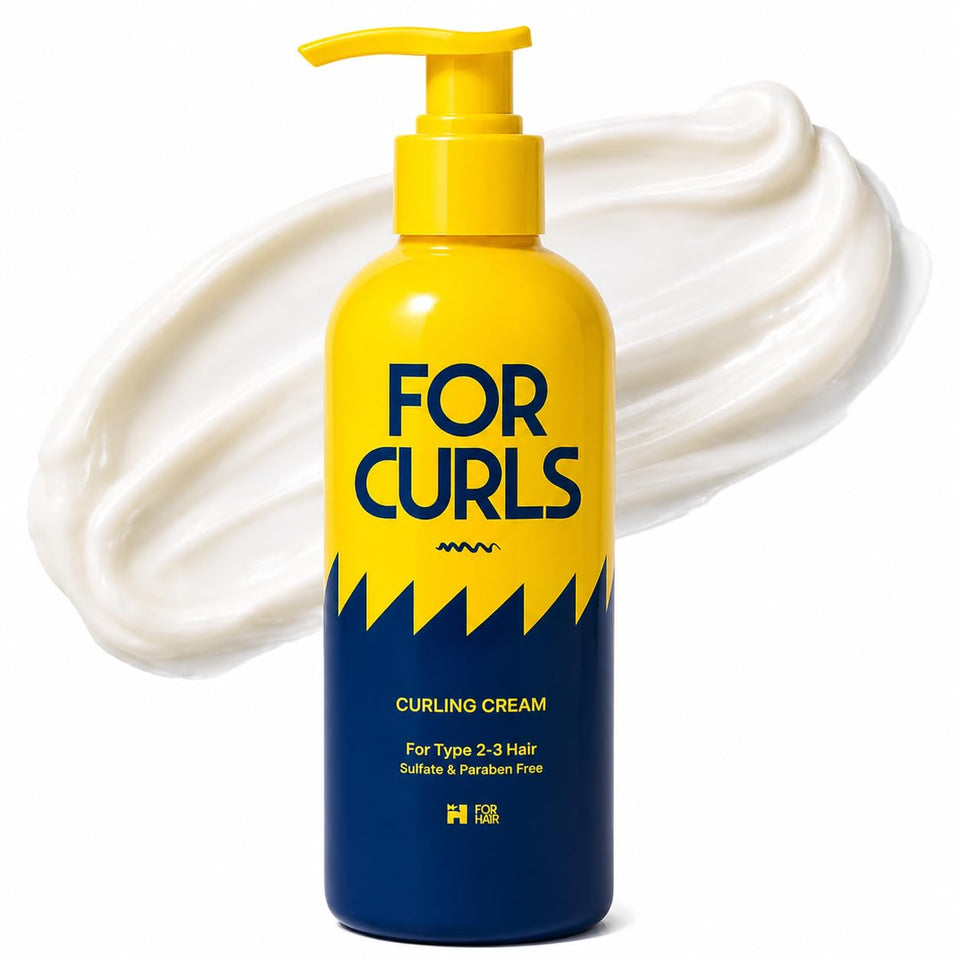 FOR HAIR front packaging showing curl cream jar and benefits