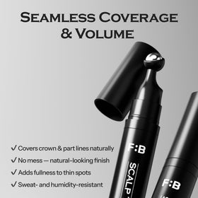 FORBEAUT application on hairline illustrating quick five-minute coverage benefit