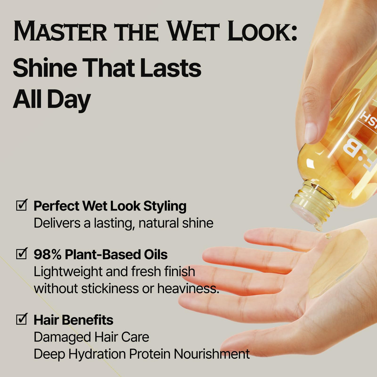 Forbeaut in-hand size scale demonstrating 160ml portability and travel-friendly benefit