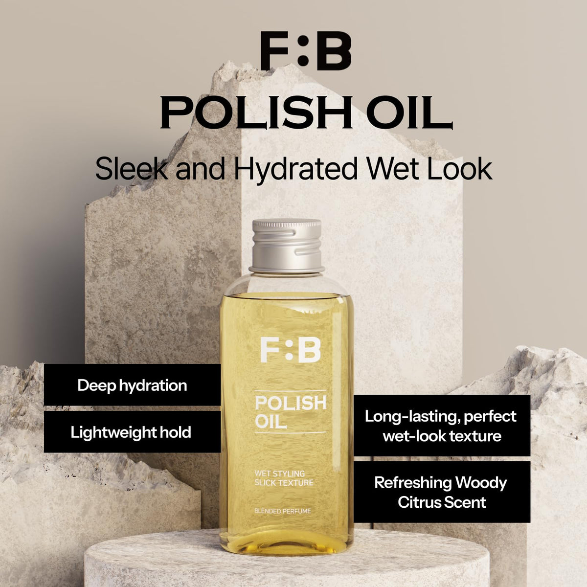 Forbeaut pump and cap detail highlighting easy dispensing and controlled application benefit