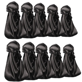 ForceWave front view of ten black durags showing value pack and coverage benefit