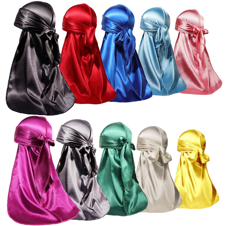 ForceWave front packaging showing ten colorful silky durags and set benefit