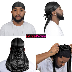 ForceWave durag worn on model demonstrating compression for clearer 360 waves