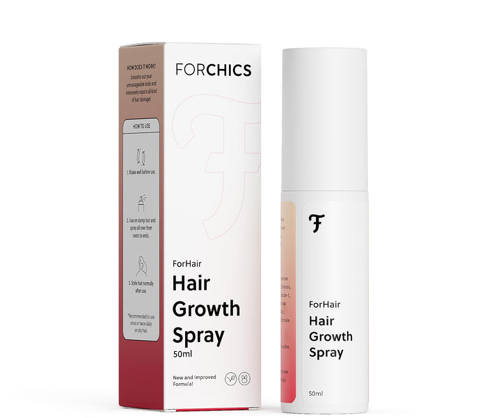 ForChics front packaging showing 50ml bottle and branding for clear product ID