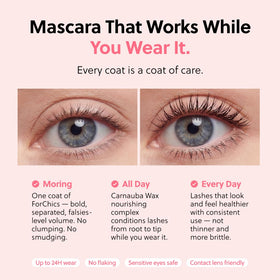 ForChics gentle removal demo with cleanser showing safe lash preservation