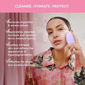 FOREO close-up of airy foam texture demonstrating gentle lathering