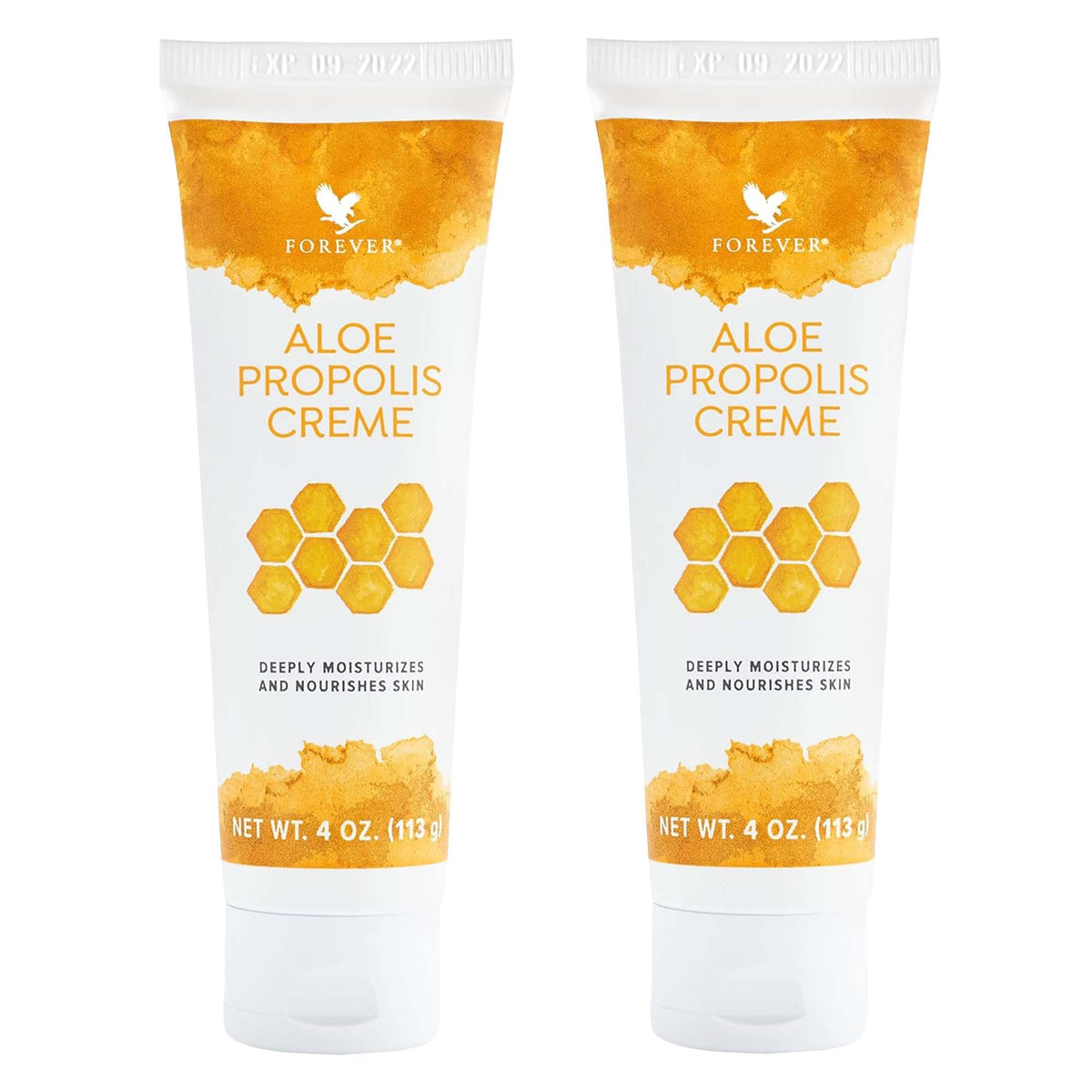 Forever Living front view of two tubs showing packaging and size benefit