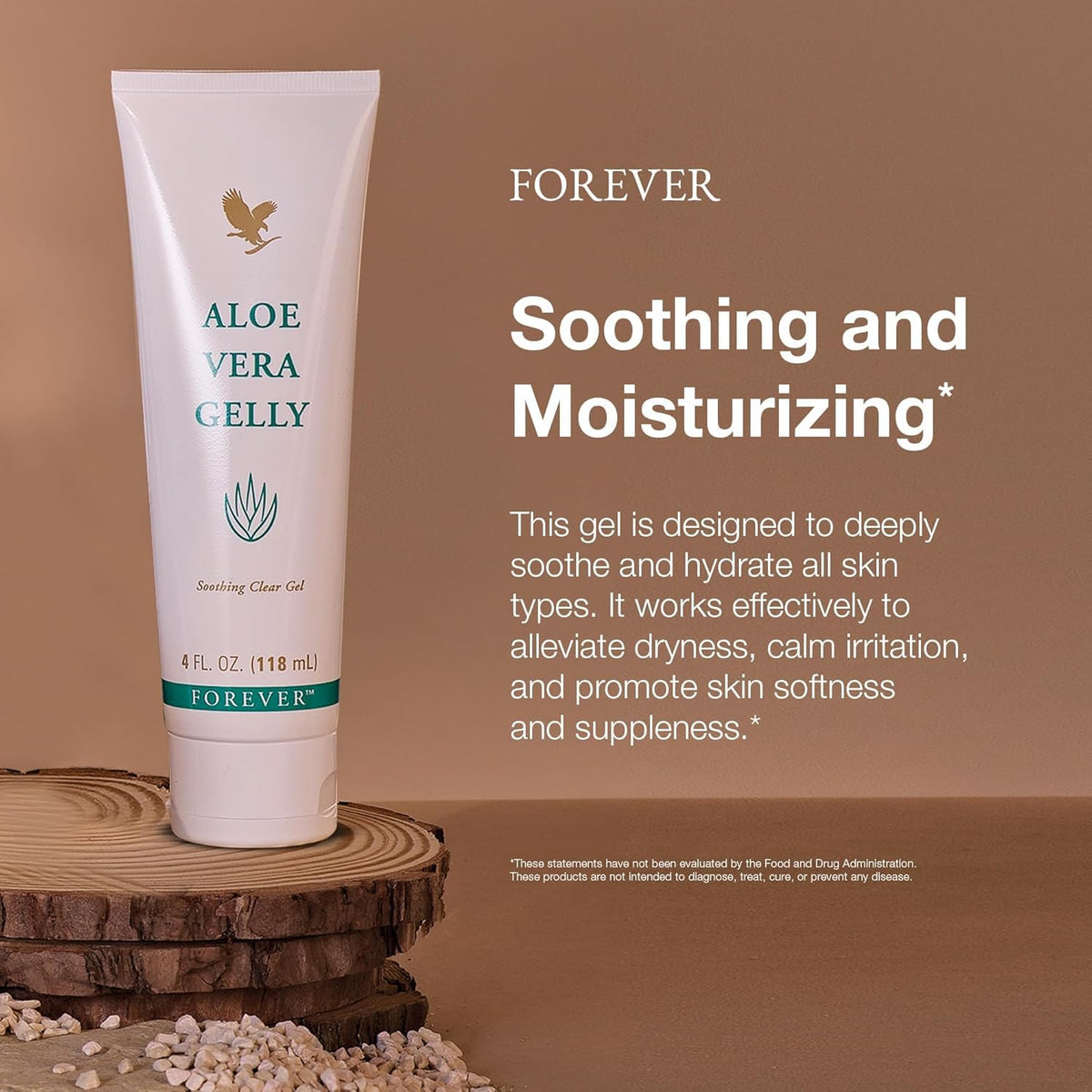 Forever Living gel dispensed onto hand demonstrating quick absorption benefit