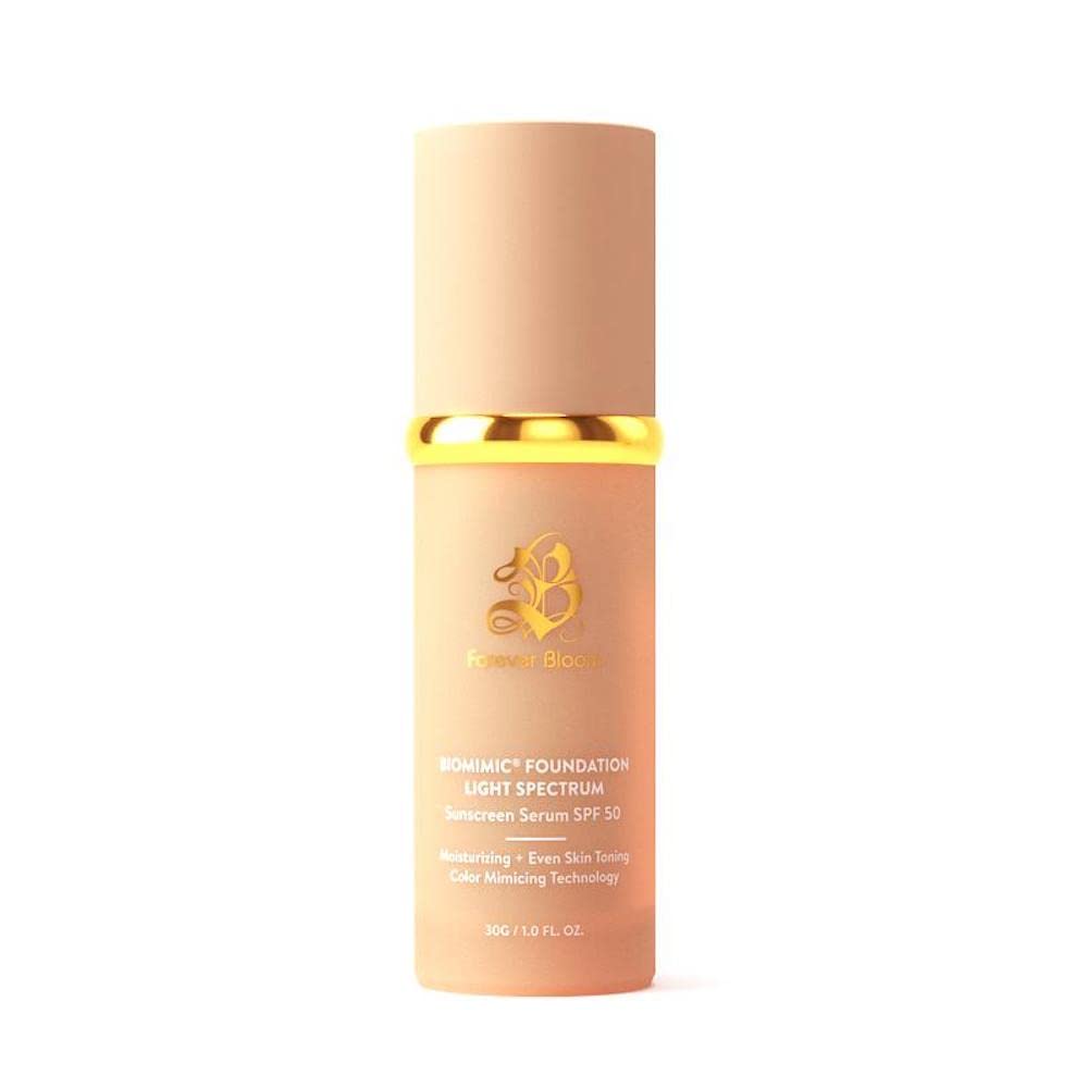 Forever Bloom front packaging showing SPF50 and serum finish benefit