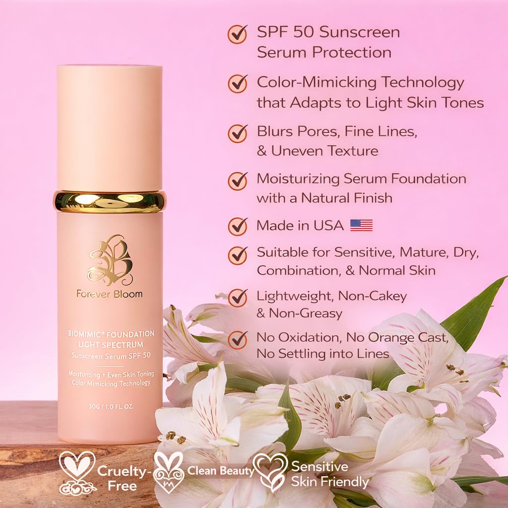 Forever Bloom texture close-up showing silky serum and hydration benefit