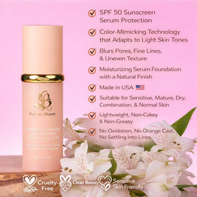Forever Bloom texture close-up showing silky serum and hydration benefit