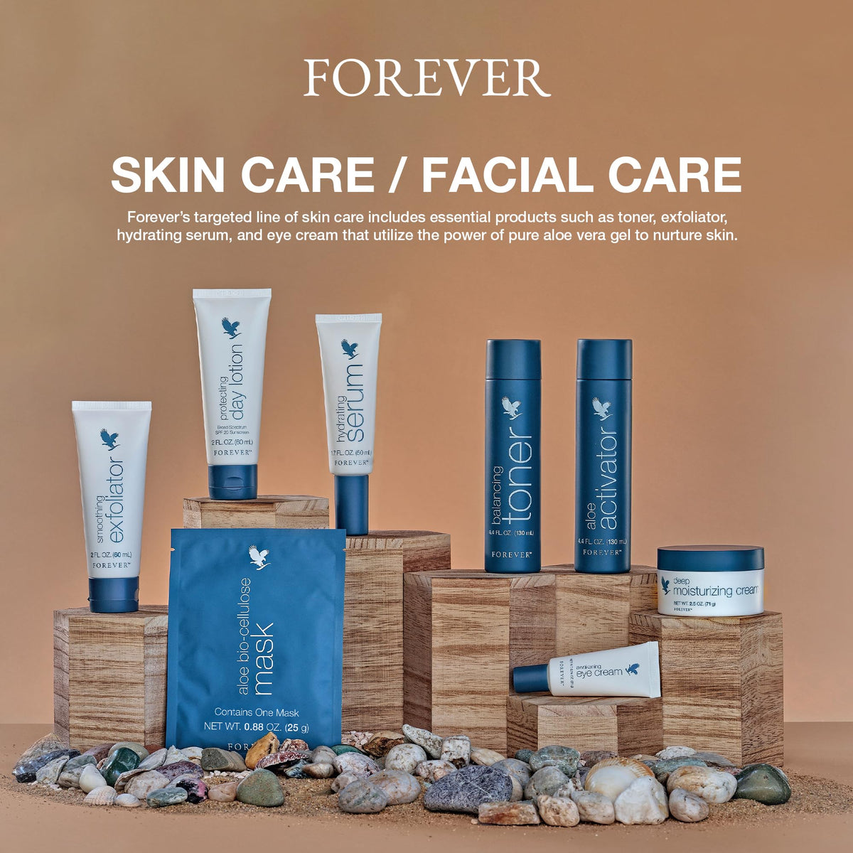 Forever Living Aloe Activator on bathroom vanity illustrating daily skincare use
