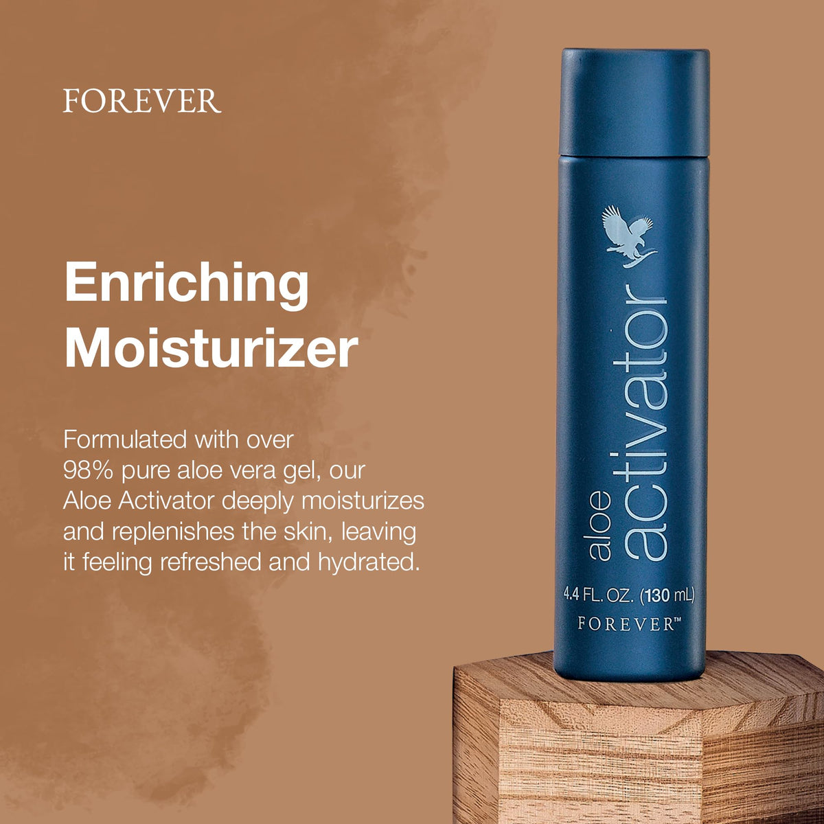 Forever Living Aloe Activator open cap detail highlighting pure gel quality