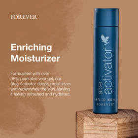 Forever Living Aloe Activator open cap detail highlighting pure gel quality