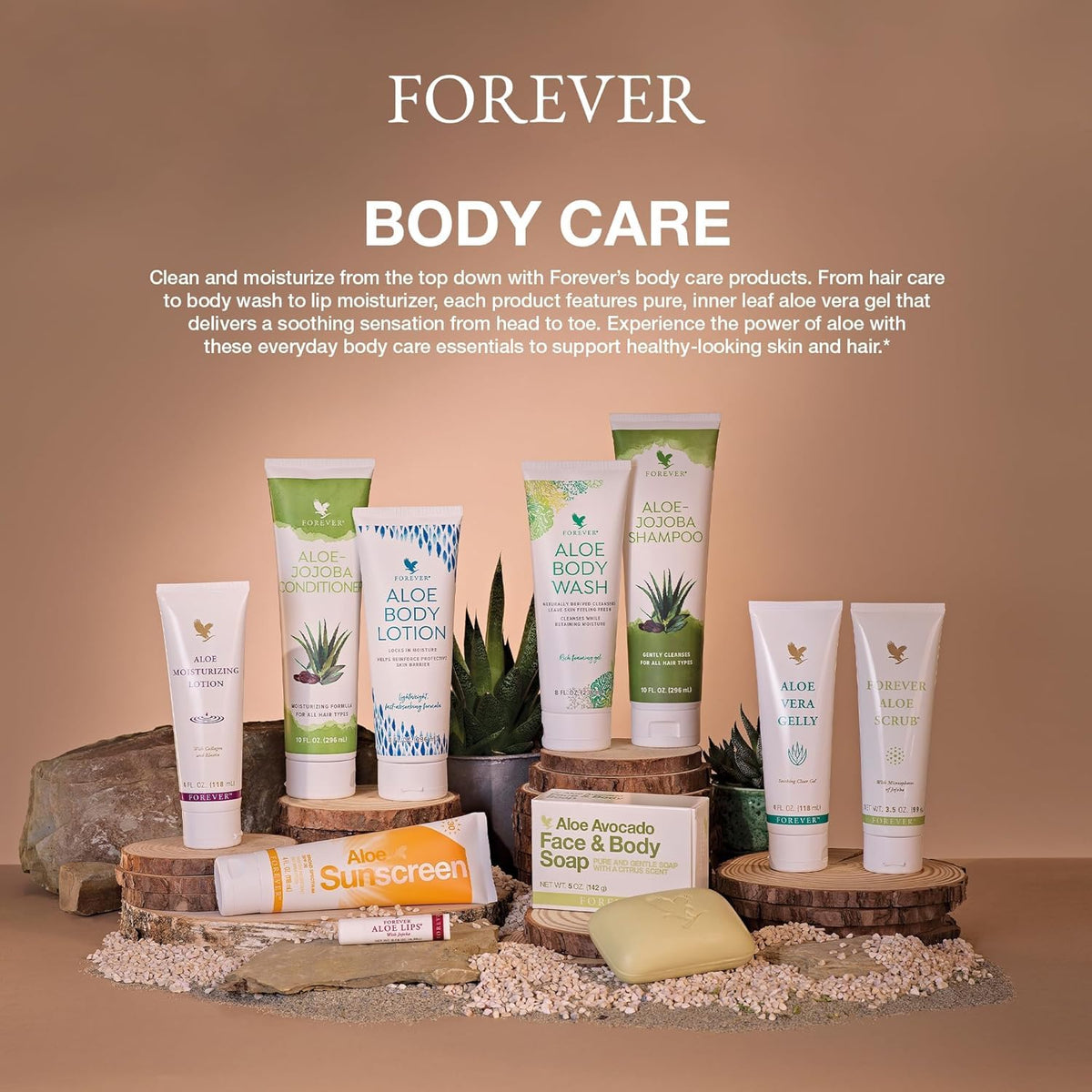 Forever Living applied on shoulder after sun, cooling comfort and moisture