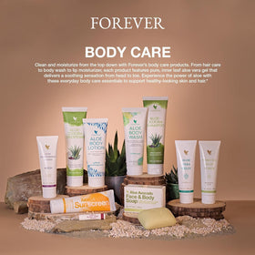 Forever Living applied on shoulder after sun, cooling comfort and moisture