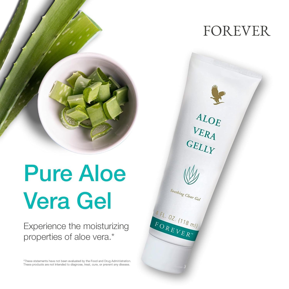 Forever Living tube held in hand, easy application and travel-friendly size