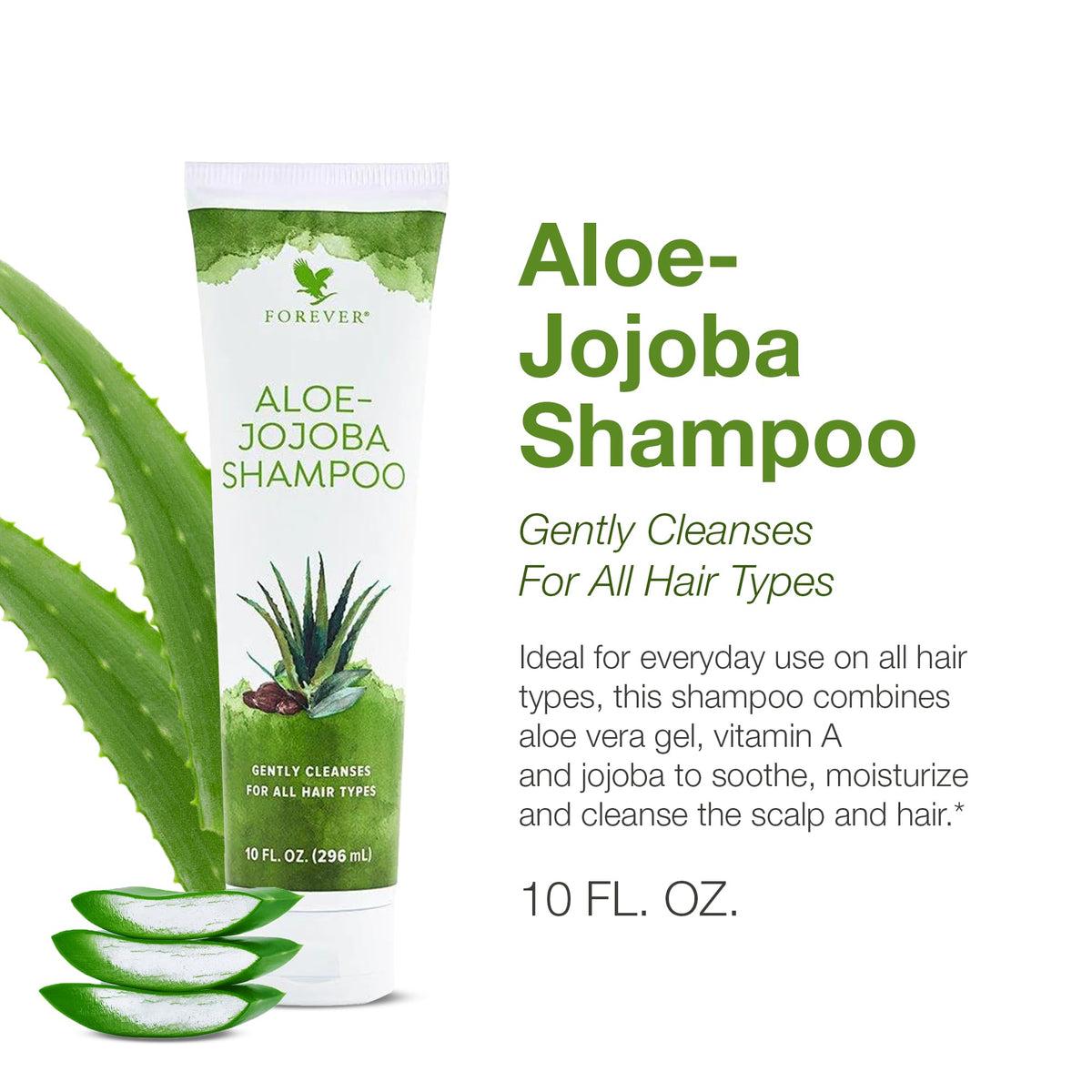 Forever Living close-up of bottle label and pump highlighting ingredient transparency and easy dispensing
