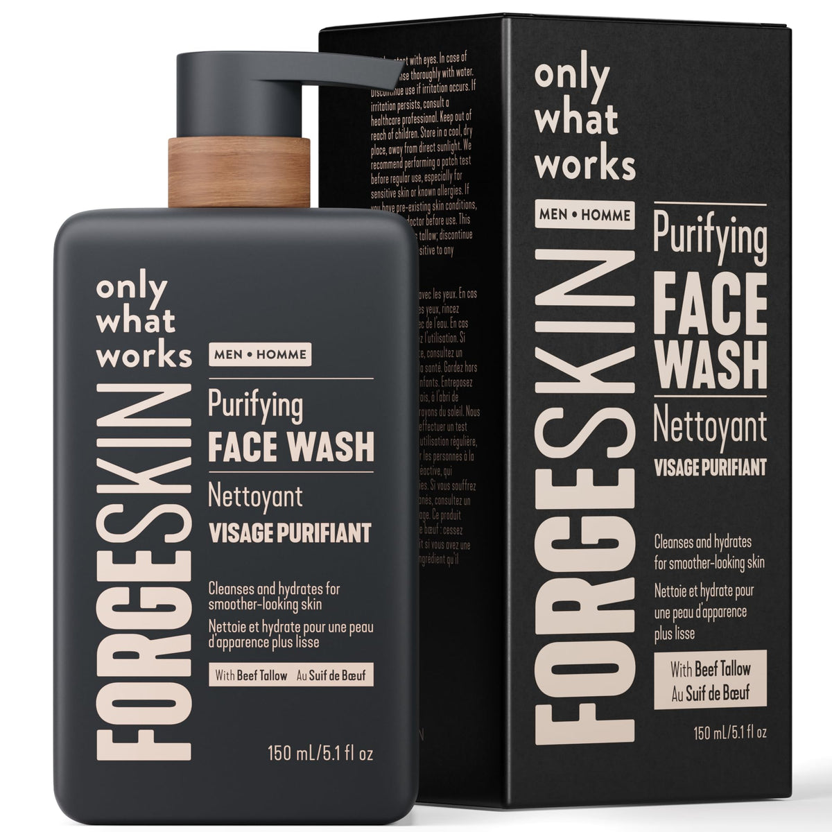 Forge Skin front packaging showing clean design and size benefit
