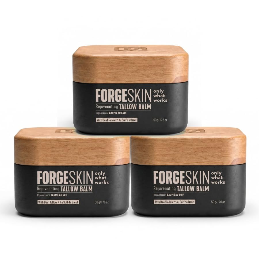 Forge Skin jar front view showing branding and compact size benefit
