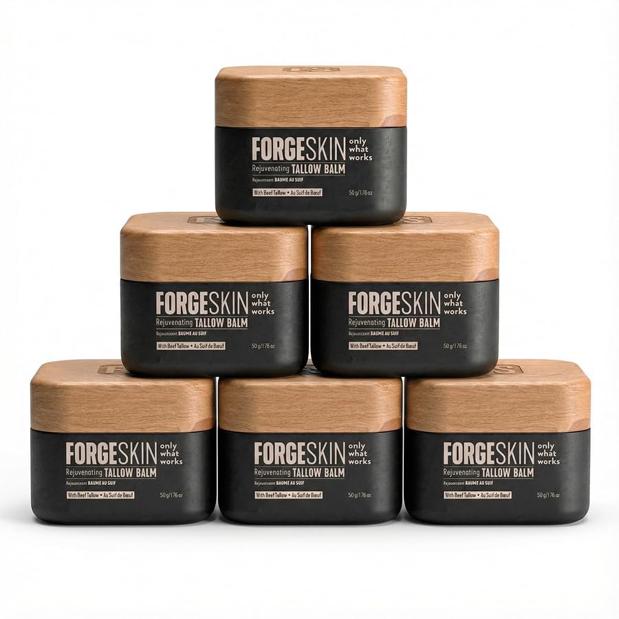 Forge Skin front jar view showing clean packaging and compact size benefit