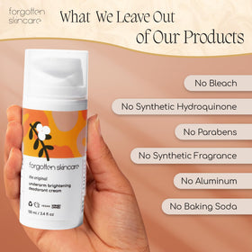 Forgotten Skincare jar top open to reveal creamy formula for easy use