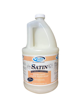 FORLUCIX front label on 1 gallon almond lotionized hand soap, clear branding and benefits