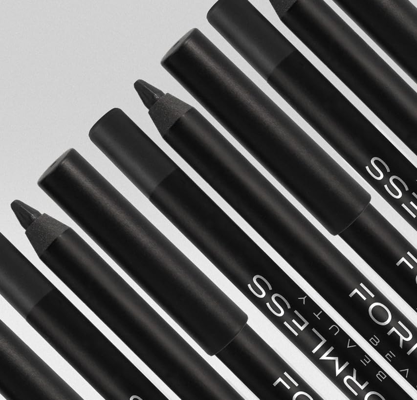 Formless Beauty eyeliner next to ruler showing pencil size and travel-friendly portability