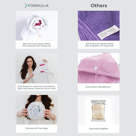 FORMUL-A woman wrapping wet hair in shower demonstrating secure, gentle hold