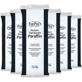 ForPro front packaging showing six one-pound unscented paraffin blocks and benefits