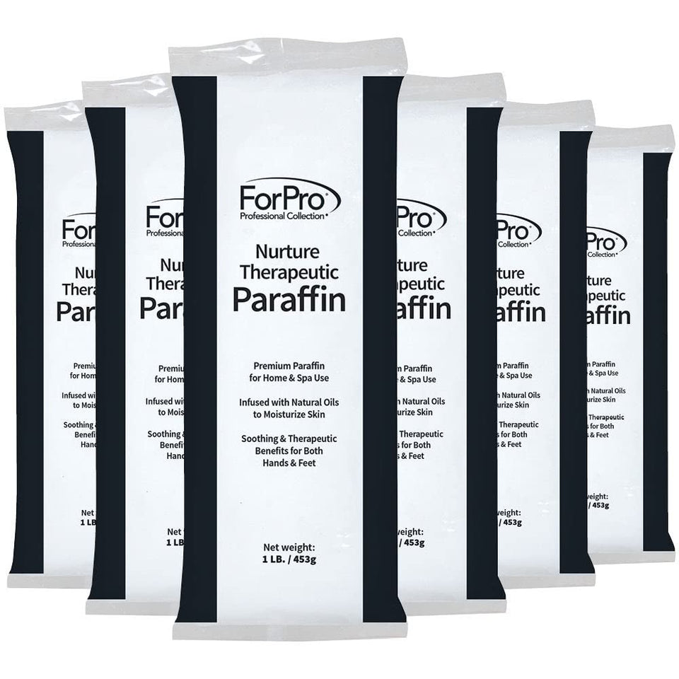 ForPro front packaging showing six one-pound unscented paraffin blocks and benefits