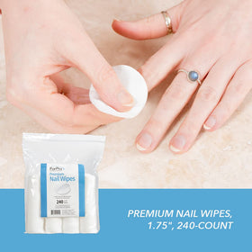 ForPro wipe in use removing polish for faster, cleaner nail prep