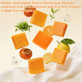 forvirness soap bar close-up displaying smooth persimmon texture and natural look