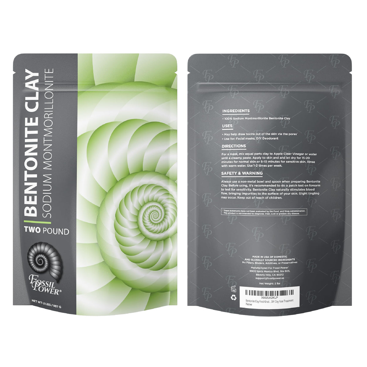 FOSSIL POWER product next to common items showing 2 lb scale